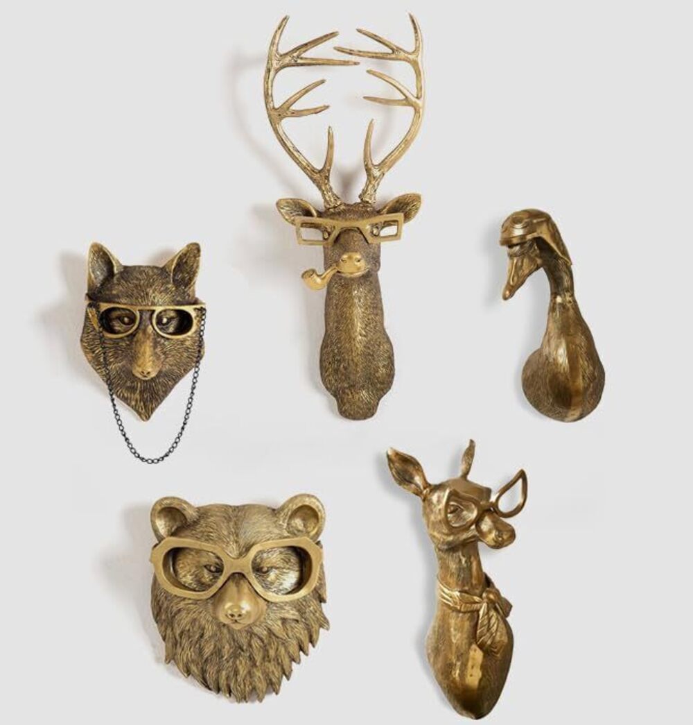 3519 3D Animal Head Wall Mount Ornament, Animal Heads for Wall Art Hanging